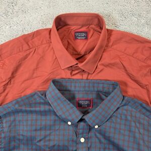 UNTUCKit Performance Shirts Mens XXL Lot of 2 Red Blue Gironde Gargano Button